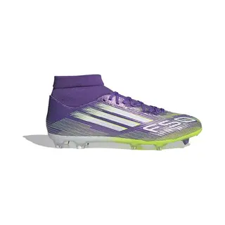 Adidas F50 League Mid Firm Ground/Multi Ground Voetbalschoenen, Uniseks, Purple Rush / Cloud White / Lucid Lemon, 42 2/3 Eu
