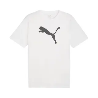 Puma Herren Teamrise Logo Jersey Baumwolle T-Shirts, Puma White-Puma Black, L Eu