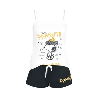 Peanuts Snoopy Schlafanzug Weiß Schwarz In L