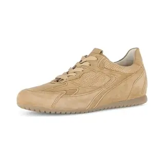 Gabor Damen Low-Top Sneaker, Frauen Sneaker, Komfortable Mehrweite (H), Sattel (35), 37.5 Eu / 4.5 Uk