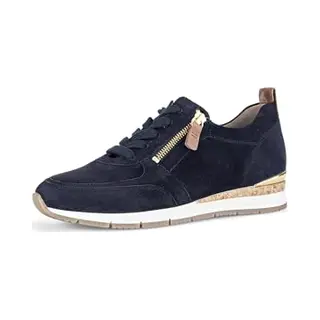 Gabor Damen Low-Top Sneaker, Frauen Halbschuhe, straßenschuhe, Strassenschuhe, Sportschuhe, Freizeitschuhe, dk-Blue/Camel(Gold, 38 Eu / 5 Uk