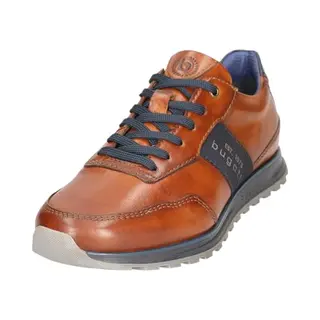Bugatti Sneakers Voor Heren, Zakelijke Look, Opschrift Aan De Zijkant, Cognac, 43 Eu