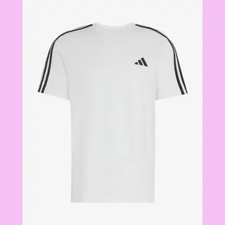 Adidas Essentials 3-Stripes Single Kurzarm T-Shirt Weiß Schwarz - L