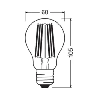 Osram Superstar+ Classic A Fil 100 Led-Lampe, E27, Klassische Kolbenform, 7, 2W, 1512lm, 4000K, Kaltweißes Licht, Lange Lebensdauer, Bis Zu 60%
