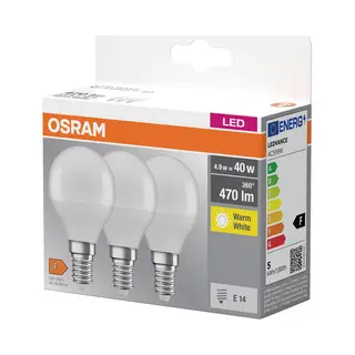 Osram Led-Lampe Star Kolbenform A40 Filament, 4000 K Neutralweiß, 3, 4 W, E27, Matt, 470 Lm, 15.000h, Für Decken- Und Stehleuchten, Blendfrei, White