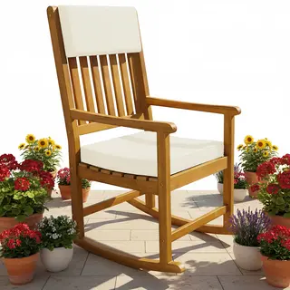 Casaria® Schommelstoel Acaciahout 54x76x102cm