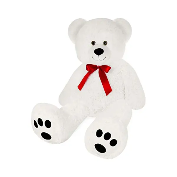 Monzana Knuffelbeer Xl - 100cm Staand Pluch - Wit thumbnail