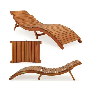 Casaria Gartenliege Braun, Holz Gartenliege Fsc®-zertifiziert 320kg Belastbar Garten Akazie
