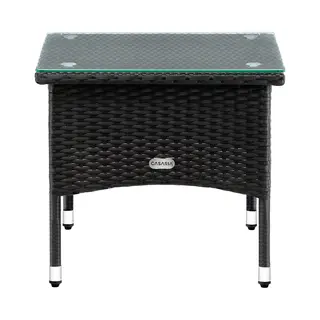 Casaria® Polyrattan Beistelltisch Schwarz 50x50x45cm