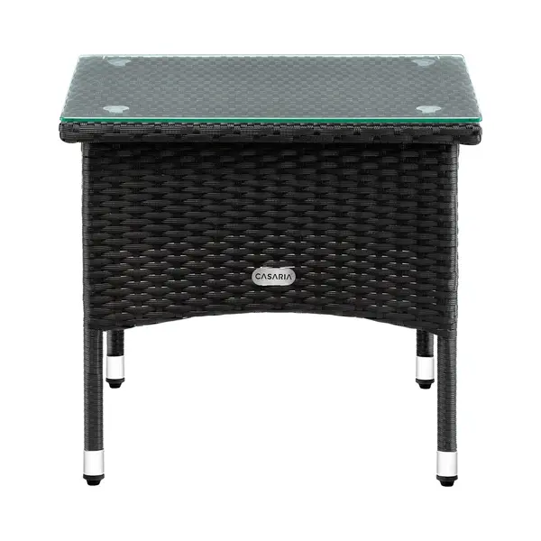 Casaria® Rattan Side Table Black 50x50x45cm thumbnail