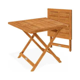 Deuba Casaria® Gartentisch Balkontisch Wetterfest Klappbar Holz 70x70cm 80kg Belastbarkeit Balkon Garten Terrasse Tisch Klapptisch Pflanztisch Akazie Braun