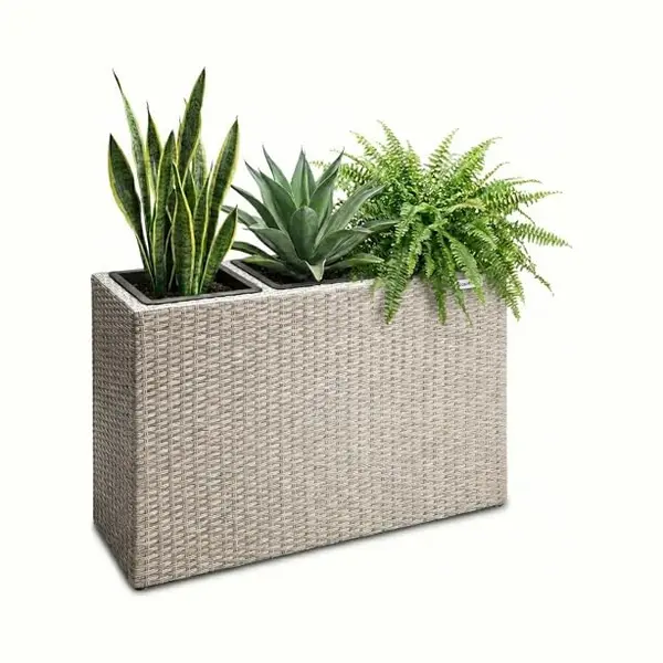 Casaria® Polyrattan Blumentopf Creme 83x30, 5x60cm thumbnail
