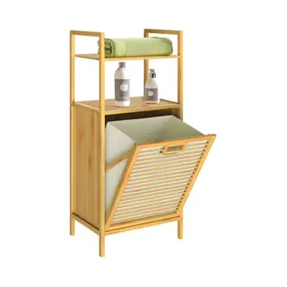 Casaria® Badkamerkast Met Wasmand Bamboe 43L