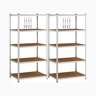 2x Monzana Schwerlastregal Xl 180x90x60cm 875kg 5 Mdf-platten Regal Lagerregal Kellerregal Steckregal Werkstattregal