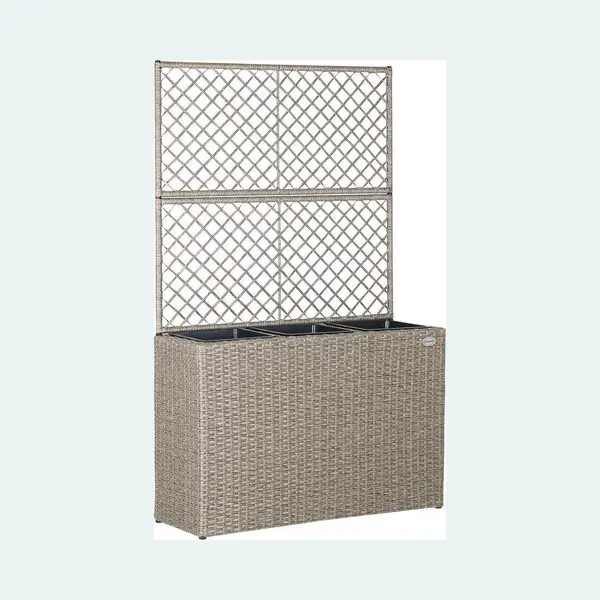 Casaria® Rattan Trellis Planter Cream 83x305x146cm thumbnail
