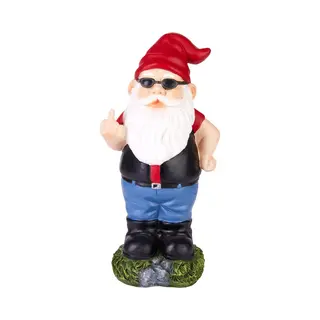Brubaker Gartenzwerg Mittelfinger - Frecher Zwerg Mit Sonnenbrille - Gartenfigur Lustig - Dekoration Wetterfest Für Garten Campingplatz - Gartendeko