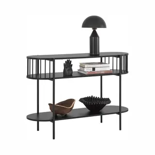 Fsb90-sch Konsolentisch Flurtisch Sideboard Schmaler Beistelltisch Sofatisch Dekotisch Schwarz Bht Ca. 110x76x25cm - Sobuy