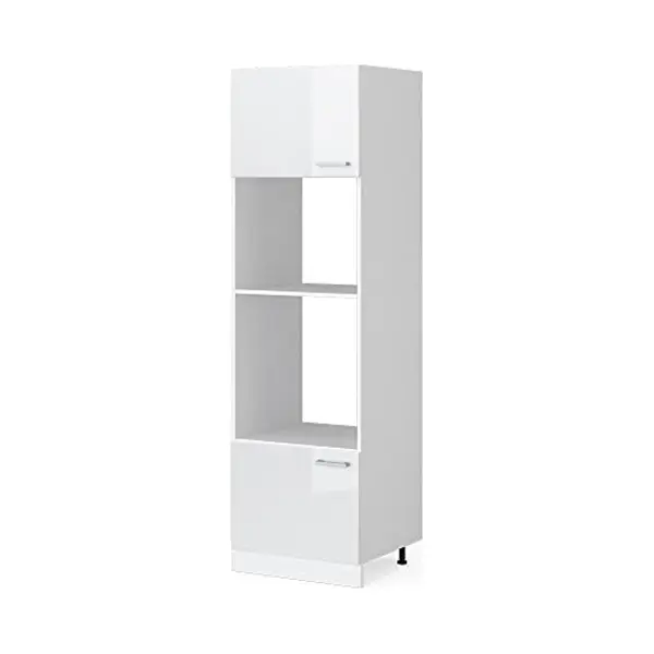 Vicco Microwave Cabinet Raul, White High Gloss, 60 Cm, For Flexible Combination Within Modular Kitchen Systems thumbnail