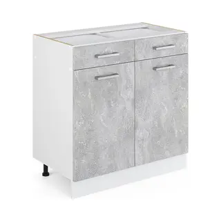 Vicco Unterschrank R-Line, Beton/Weiß, 80 Cm Ohne Arbeitsplatte (1-St)