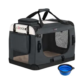Cadoca® Hundebox Faltbar M 60x42x44cm Anthrazit