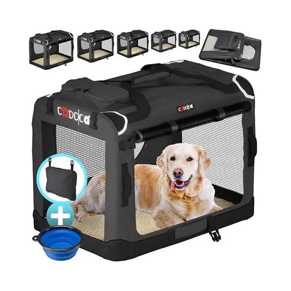 Cadoca® Dog Carrier Fabric Anthracite Xxl 90x60x66cm thumbnail