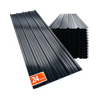 Gardebruk® Trapezblech 24er-Set Anthrazit 129x46cm Vorgebohrt