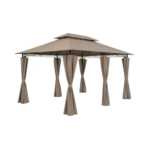 Casaria Gazebo Pavilion Garden Topas 3x4m Patio Terrace Outdoor Marquee Awning Uv 50+ Protection Water-repellent Taupe (de) thumbnail