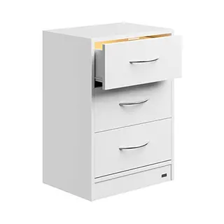 Casaria® Bedside Table Eloise White 54x39x28cm With LEDs