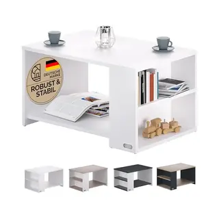 Casaria® Salontafel Santa Cruz Wit 90x60x50cm