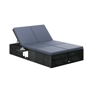 Casaria Ligbed - Tweepersoons Verstelbaar 200x115 - Zwart Antraciet