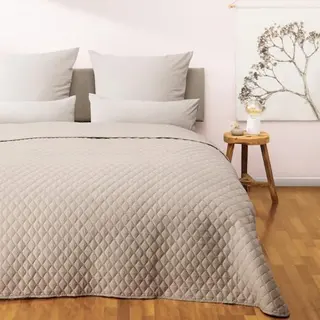 Blumtal Bedsprei 170 X 210 Cm - Oek-Tex Gecertificeerd - Voor Bedden Van 90 X 200 Cm - Sprei Voor Bed En Bank - Zand