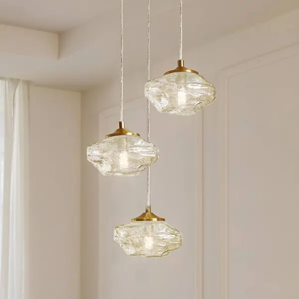 Lindby - Ceiling Lightdimmable 'piatra' Made Of Glass For Living Room & Dining Room thumbnail