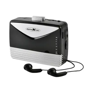 Reflexion Tragbarer Kassettenspieler, MP3 Player + Portable Audiogeräte, Schwarz, Silber