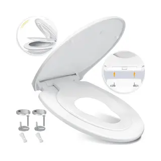 Kesser® Wc Bril Met Soft Close Deksel - Toiletbril Ook Voor Kinderen Met Duroplast En Quick-Release-functie - Wit / Familie-Vorm