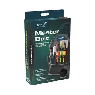 Pica Master Belt 55060 I Hochwertige Gürteltasche I Werkzeuggürtel Für Handwerker I Enthält Pica Dry 3030, Dry Minen 4020, Ink Schwarz, Visor