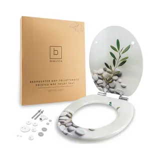 Benkstein Wc-Sitz Premium Wc-Deckel Antibakteriell, Bedruckter Deckel, Duroplast Klodeckel Mit Quick-Release-Funktion Und Absenkautomatik