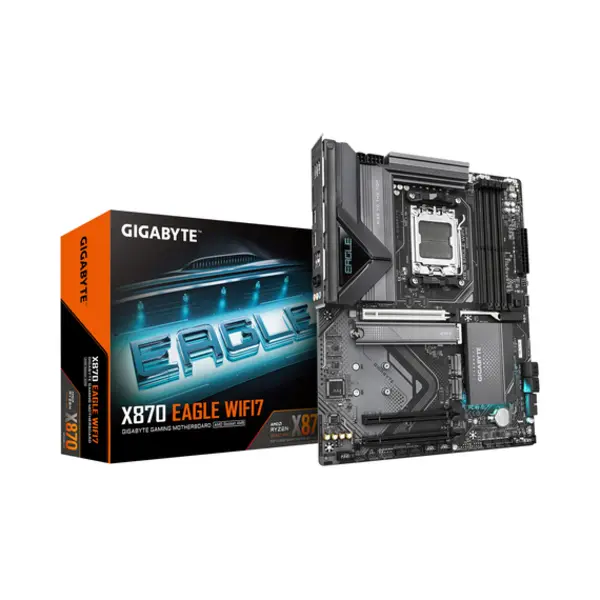 Gigabyte X870 Eagle WIFI7 Motherboard - Supports Amd Ryzen 9000 CPUs, 14+2+2 phases Vrm, up to 8000MHz DDR5 (Oc), 1xPCIe 5.0 + 2xPCIe 4.0, Wi-Fi 7, 2.5GbE Lan, Usb 4 thumbnail