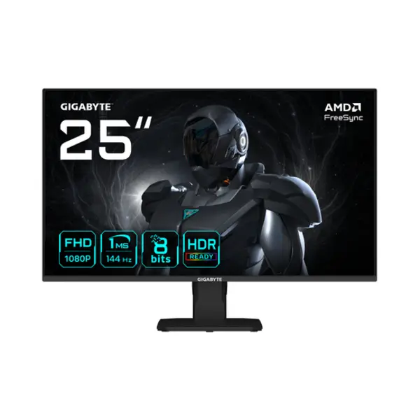 Gigabyte GS25F14 25” Fhd Gaming Monitor - 1920 x 1080, 144Hz, 1ms, 300 cd/m², Display Hdr 10, Hdmi 2.0, Displayport 1.2 thumbnail