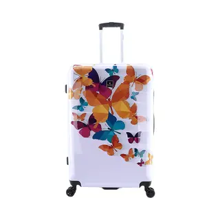 Saxoline Harde Koffer / Trolley / Reiskoffer - 76 Cm (Large) - Butterfly Fun Print - Bedrukt / Large