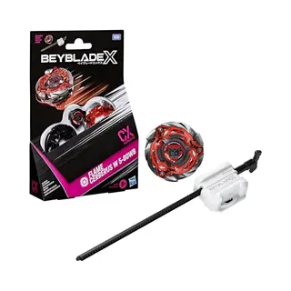 Hasbro Beyblade X Starter Pack Flame Cerberus W 5-80WB Cx, Takara Tomy Tol Type Endurance Met Launcher, Wedstrijdtol, Vanaf 8 Jaar