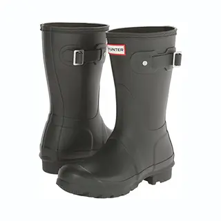 Hunter Damen Original Short Kurzschaft Gummistiefel, Grün (Dark Olive), 37 Eu (4 Uk)