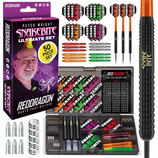 Red Dragon - Peter Wright Snakebite Ultimate Steeltip Brass Dartpijlen Set Professioneel - 22 Gram
