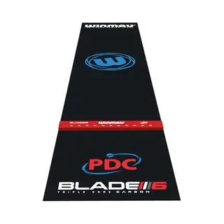 Winmau Pro Zone Precision Pvc Dartmat Met Geïntegreerde Verhoogde Darts Oche Line - Volledige Lengte - Elegant Zwart Design - Professionele