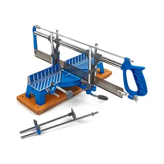 Silverline Handverstekzaag Met Vaste Tafel - 550 Mm Metalen Blad, 400 Mm Tafel, Klem En Lengtestop, 14 Tanden Per Inch, Voor Hout