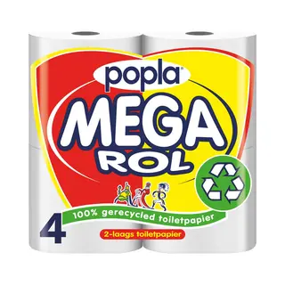 6x Popla Toiletpapier Megarol 2-laags 4 Stuks
