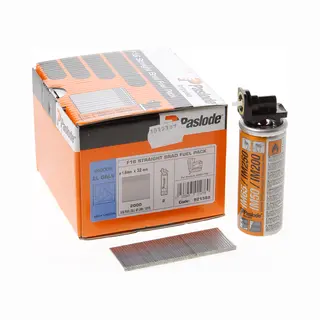 Paslode 921588 32mm IM65 Galvanised Straight Brads 2000 2 X Fuel Cells