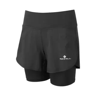 Ronhill Damen Wmn's Tech Twin, 11, 4 Cm Shorts, Schwarz, 38