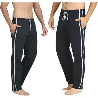 Pierre Calvini - Herren Jogginghose - 2er Pack - Marine Anthrazit - M - Herren Schlafanzug - Herren Jogginghose Mit Geradem Bein - Herren