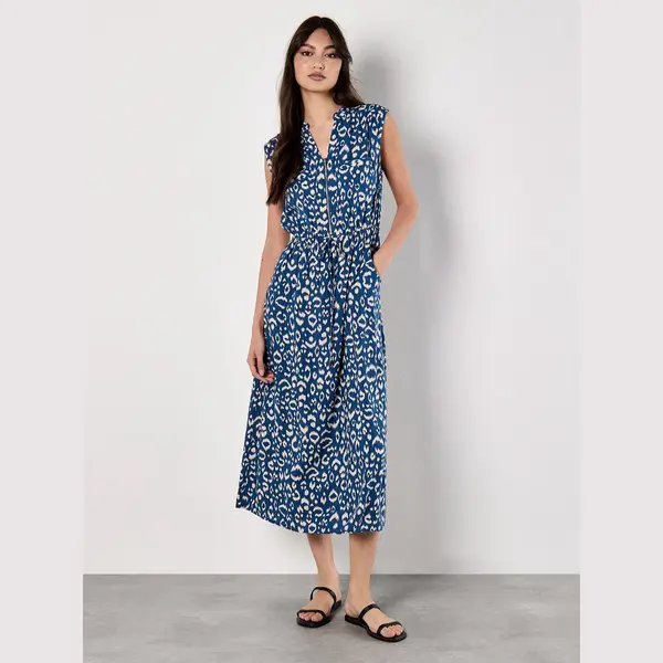 Apricot Midi-jurk Met Dierenprint thumbnail