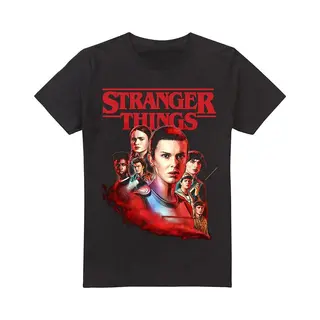 Stranger Things Hawkins Heroes Poster T-Shirt Schwarz In Xl